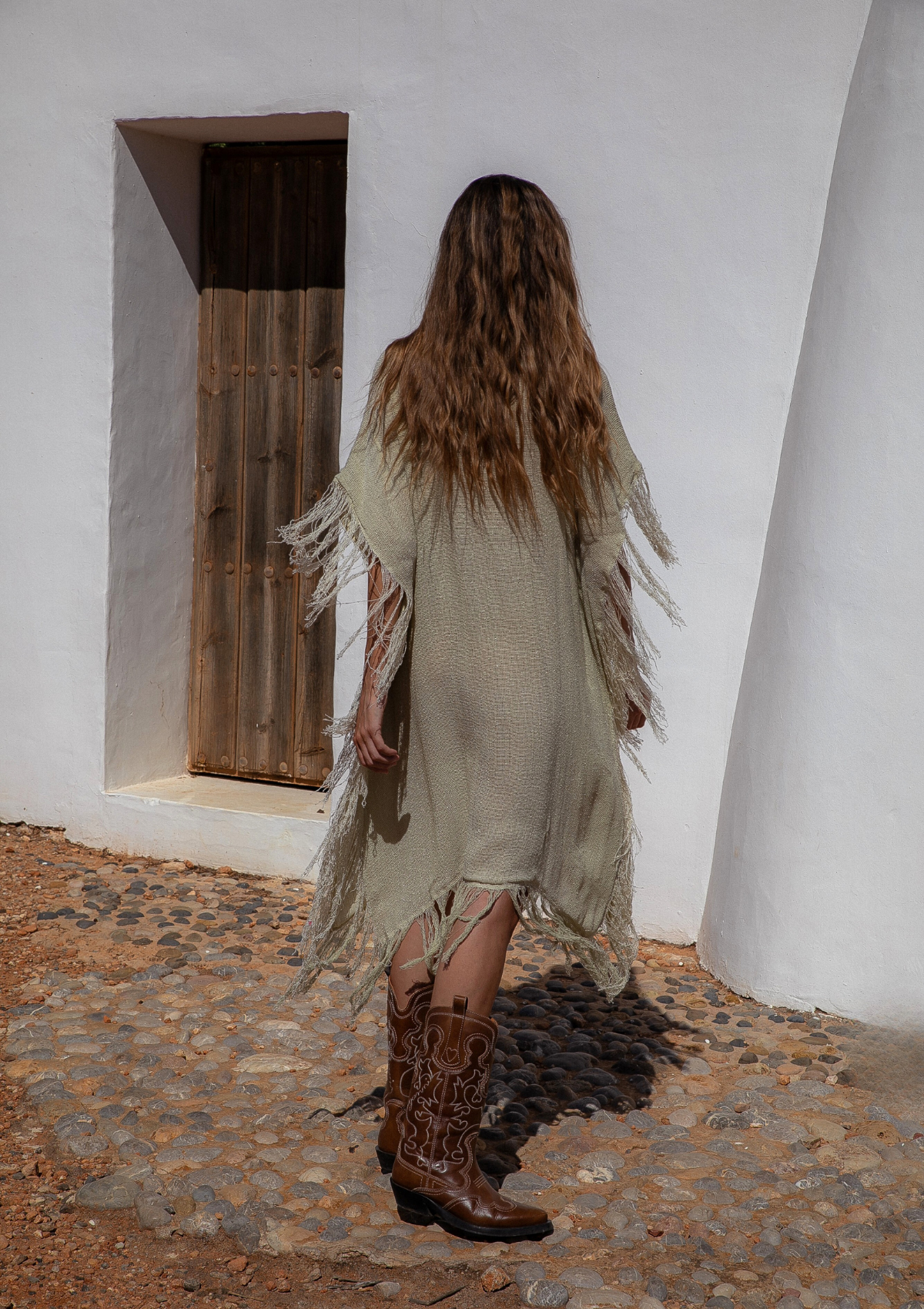 AURA KAFTAN DRESS- BONE WHITE