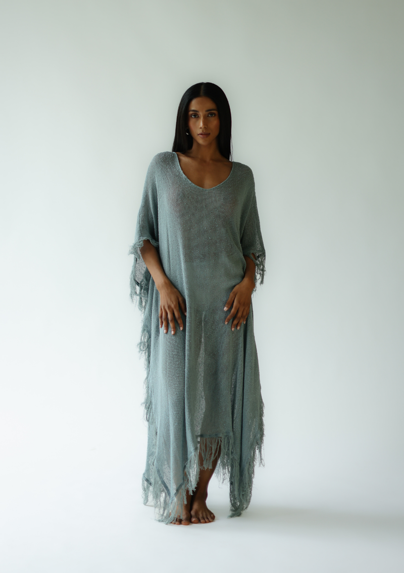 MESH KAFTAN - SILVER BLUE