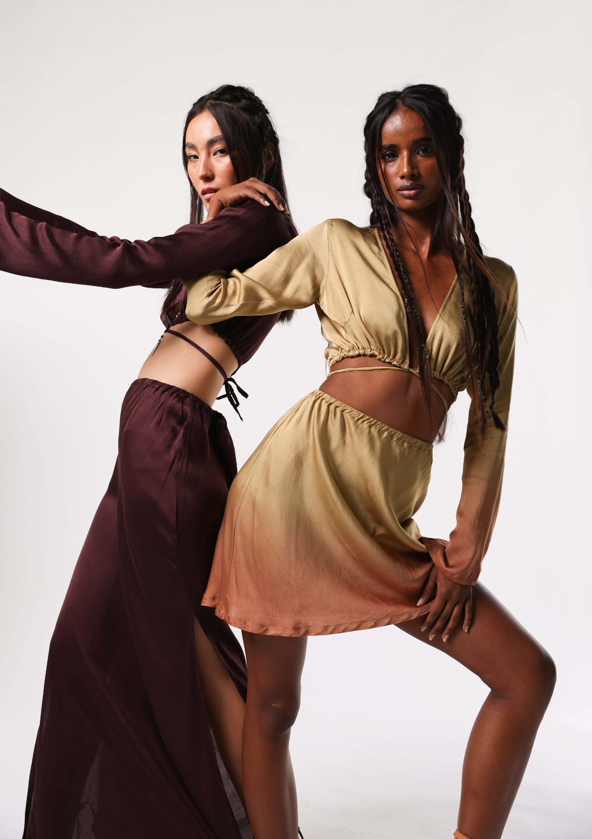 WREN MINI SKIRT - CURRY/ PUMPKIN OMBRE