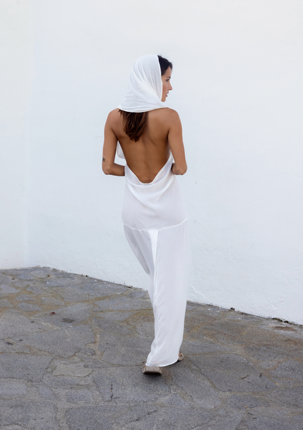 HOOD KAFTAN- WHITE