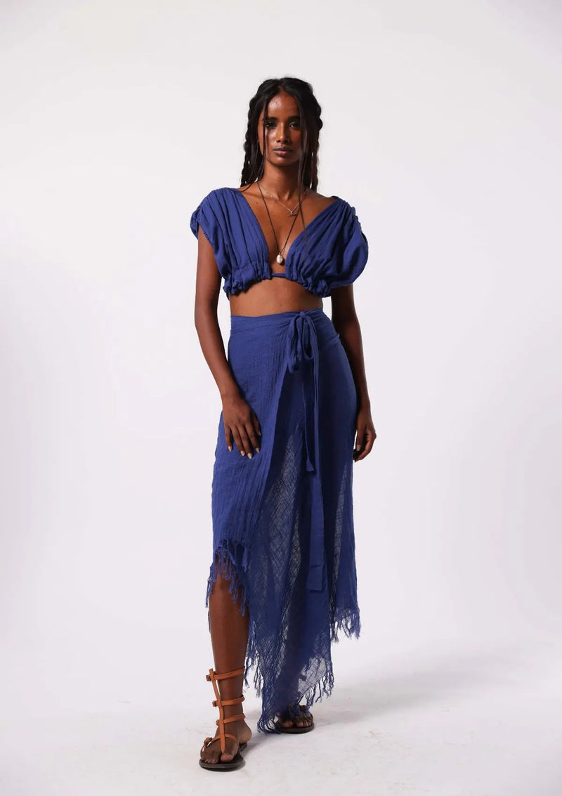 EMBER SARONG SKIRT- SODALITE BLUE