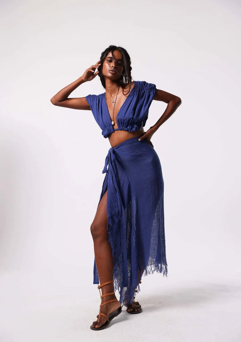 EMBER SARONG SKIRT- SODALITE BLUE