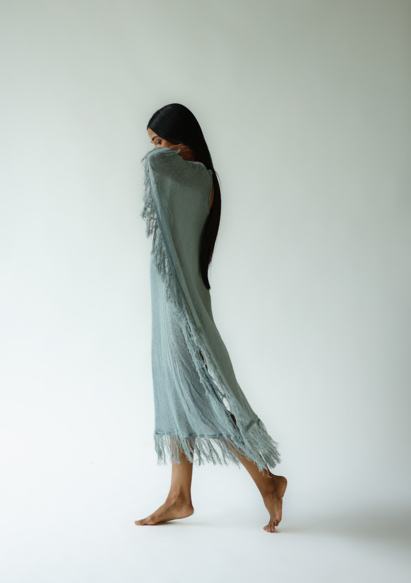 MESH KAFTAN - SILVER BLUE