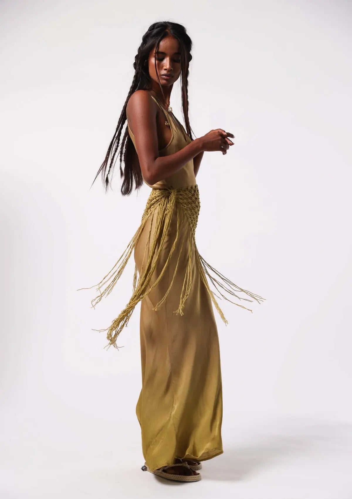 INDIE MACRAME WRAP - OLIVE OIL Studio Tia