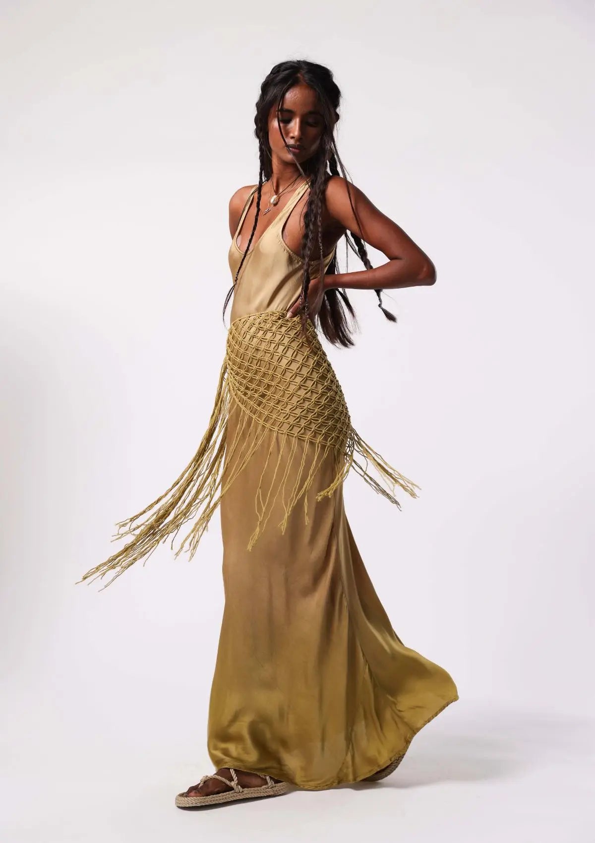 INDIE MACRAME WRAP - OLIVE OIL