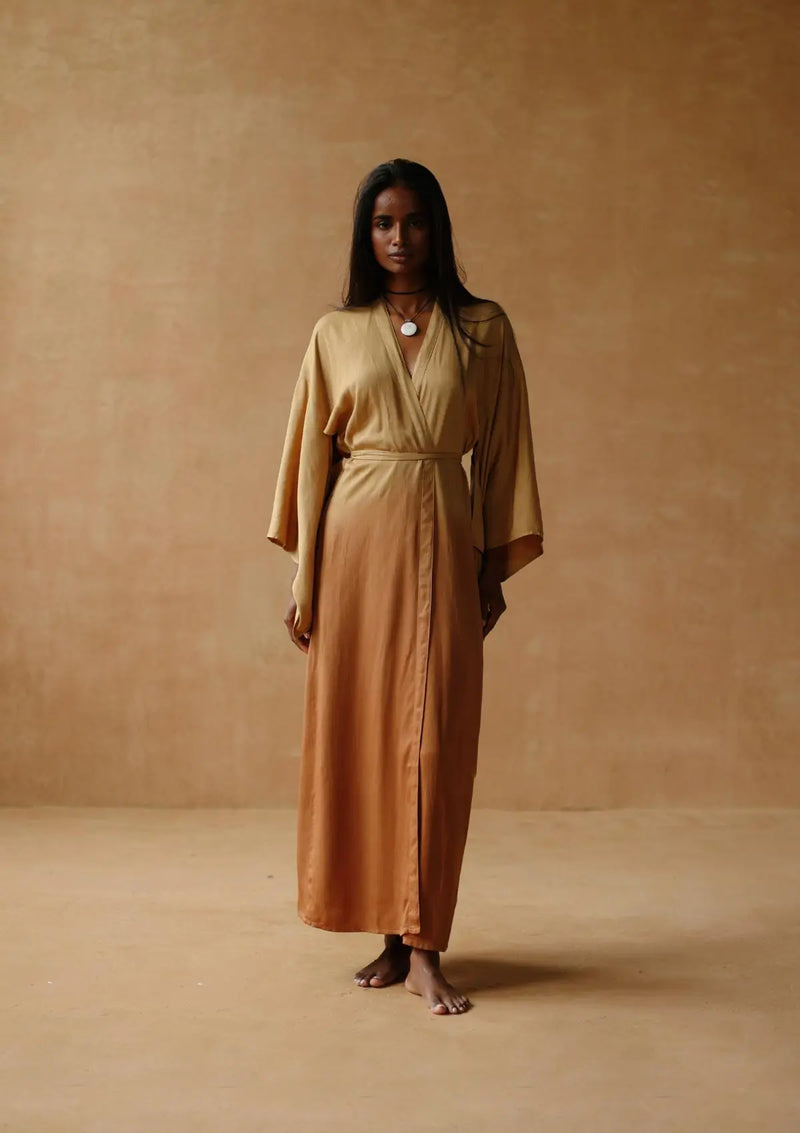 KORA KIMONO  DRESS- INCA GOLD OMBRE