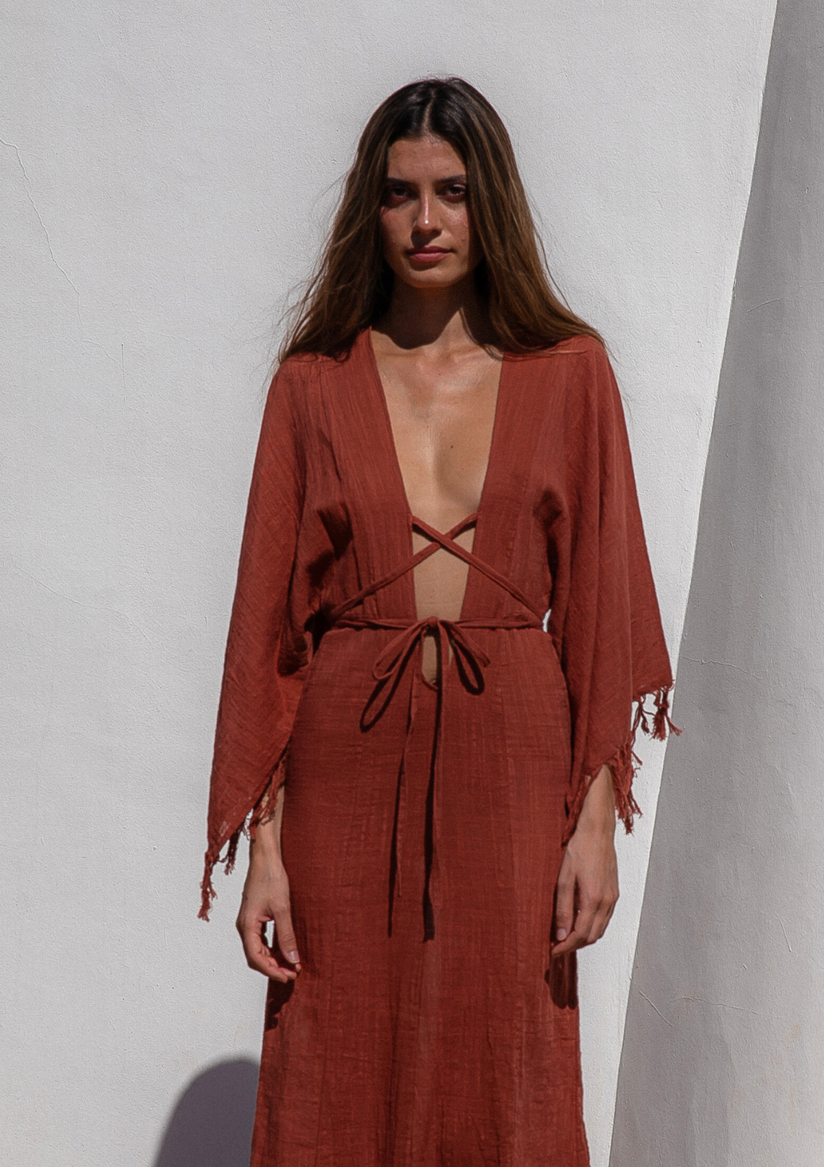 VESTIDO ELARA- ARCILLA COCIDA