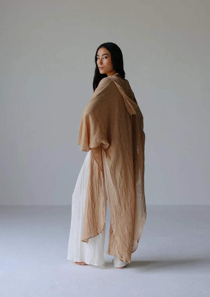 RHEA HOODED CAPE - MANGO MOJITO