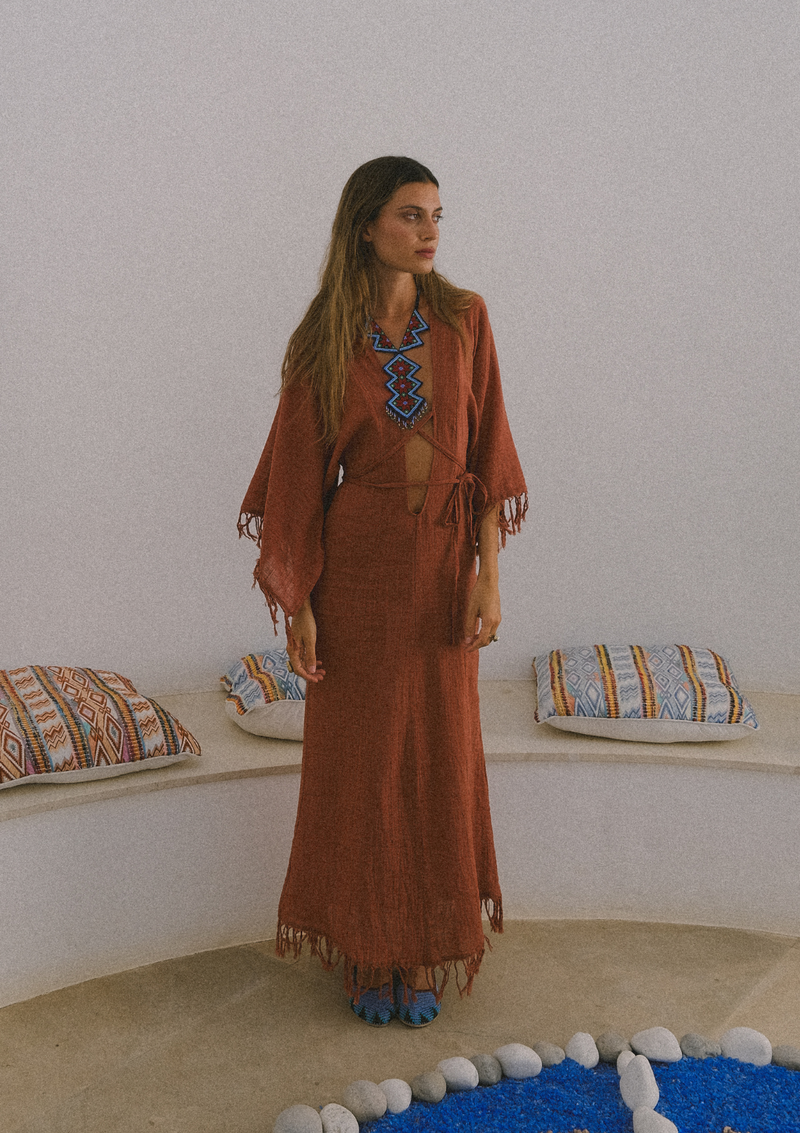 ELARA DRESS- BAKED CLAY