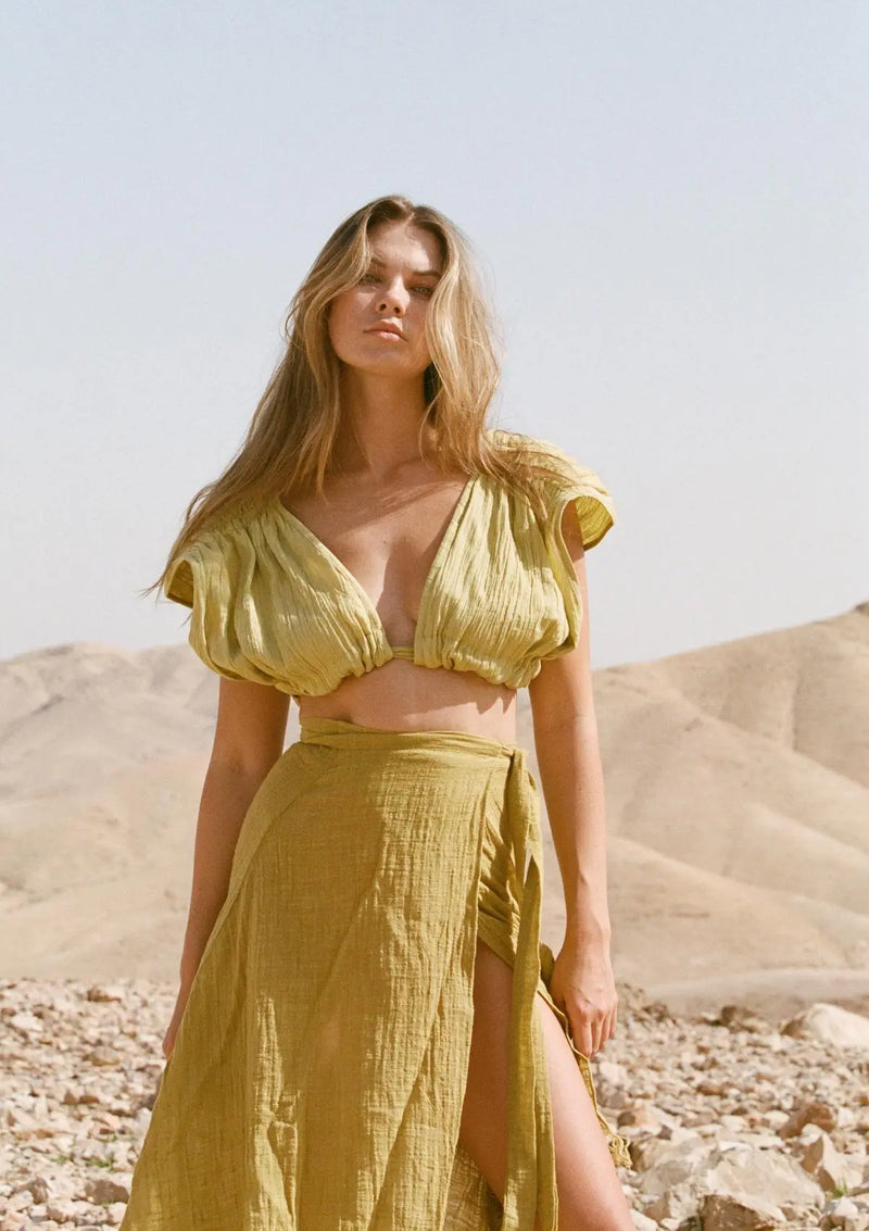 ISLA CROP TOP - OLIVE OIL