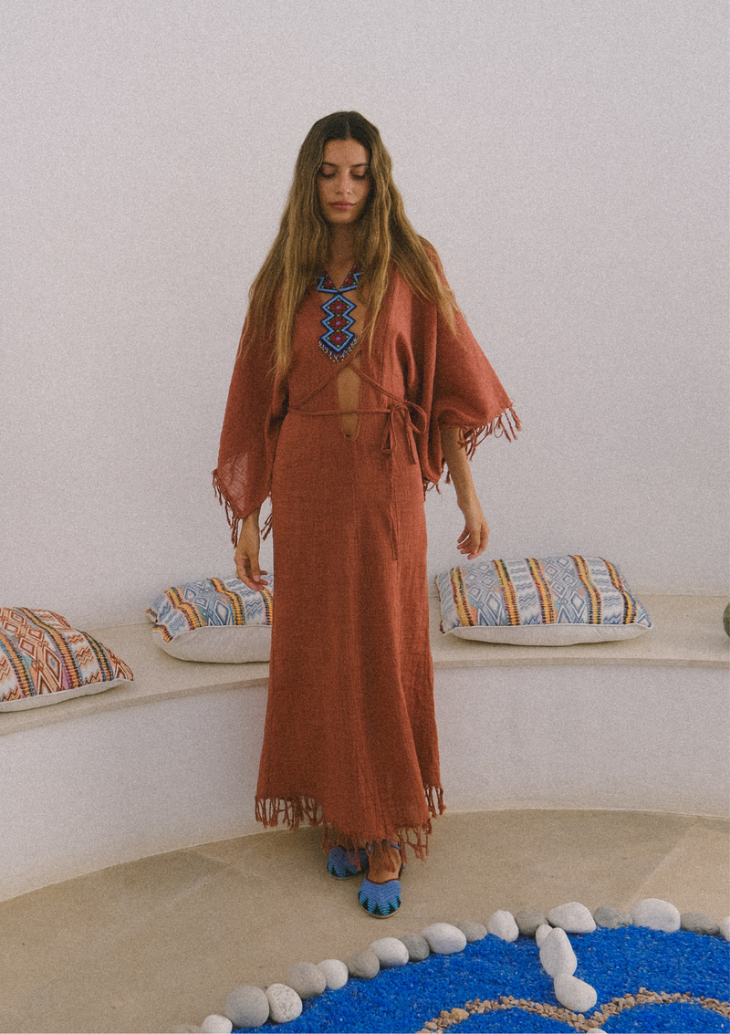 ELARA DRESS- BAKED CLAY