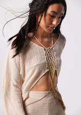 DELILAH MACRAME TOP - UNDYED /CURRY