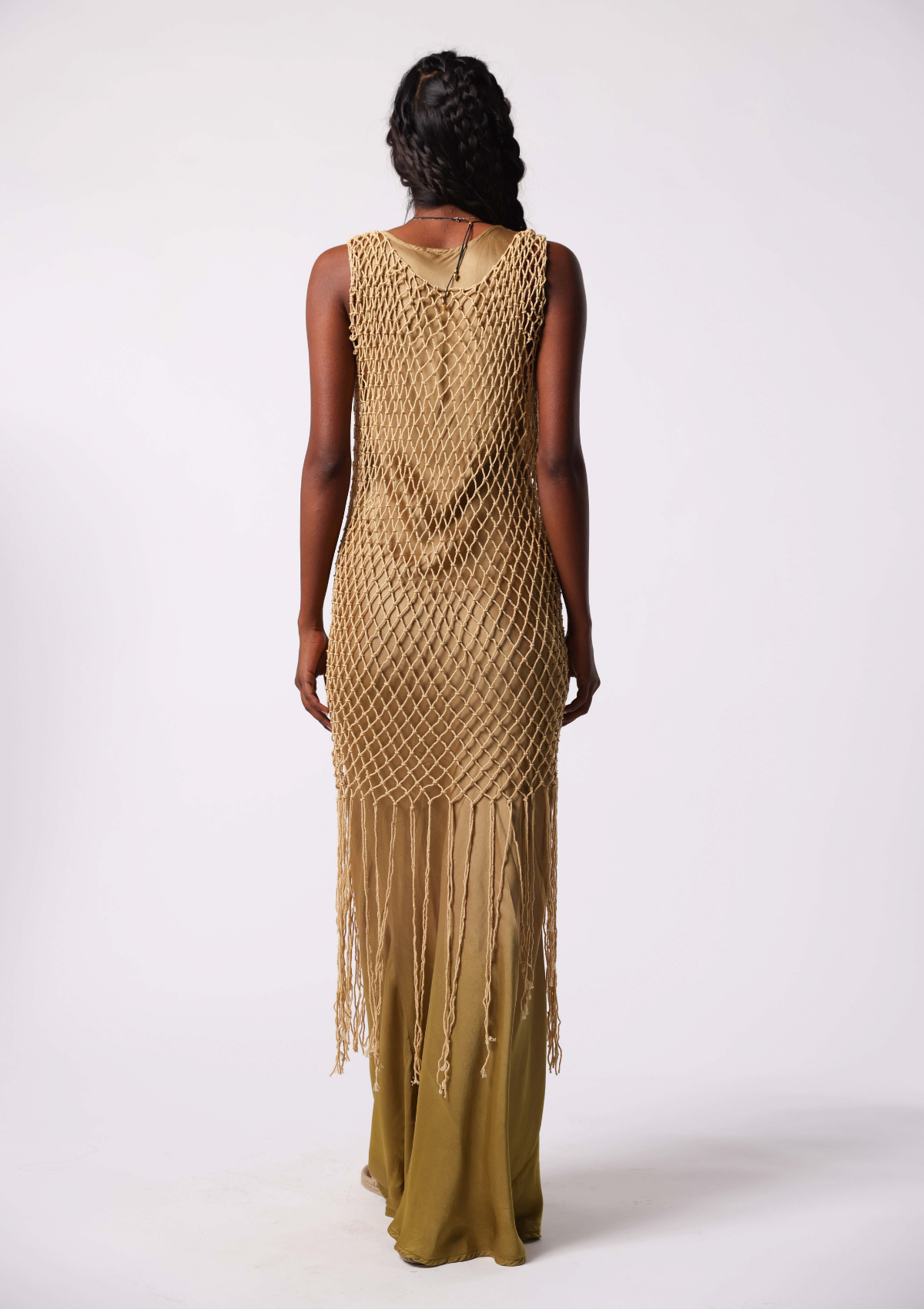JESSA MACRAME DRESS - OLIVE OIL