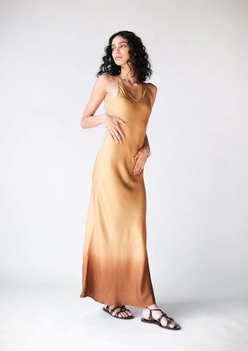 DELLA BIAS MAXI DRESS - SAHARA SUN/ INCA GOLD OMBRE