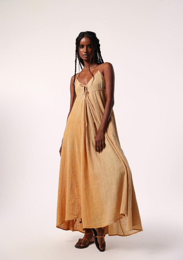 SAFFRON MAXI DRESS - SAHARA SUN / INCA GOLD