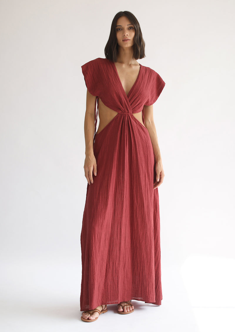 CLEO DRESS - RED DHALIA