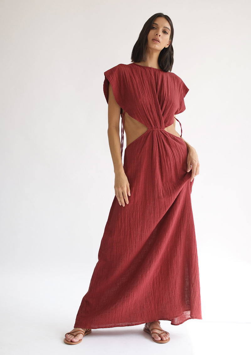 CLEO DRESS - RED DHALIA