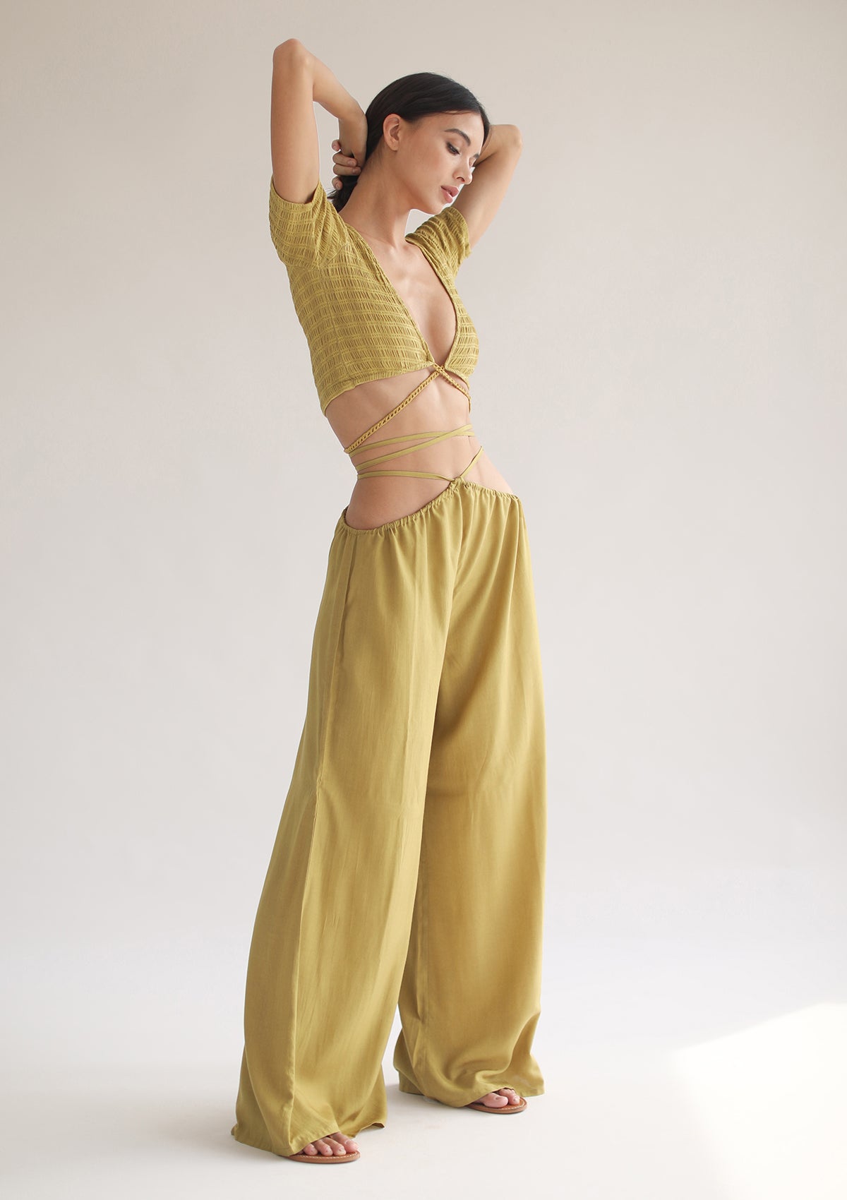 LARA TROUSER - OLIVE OIL