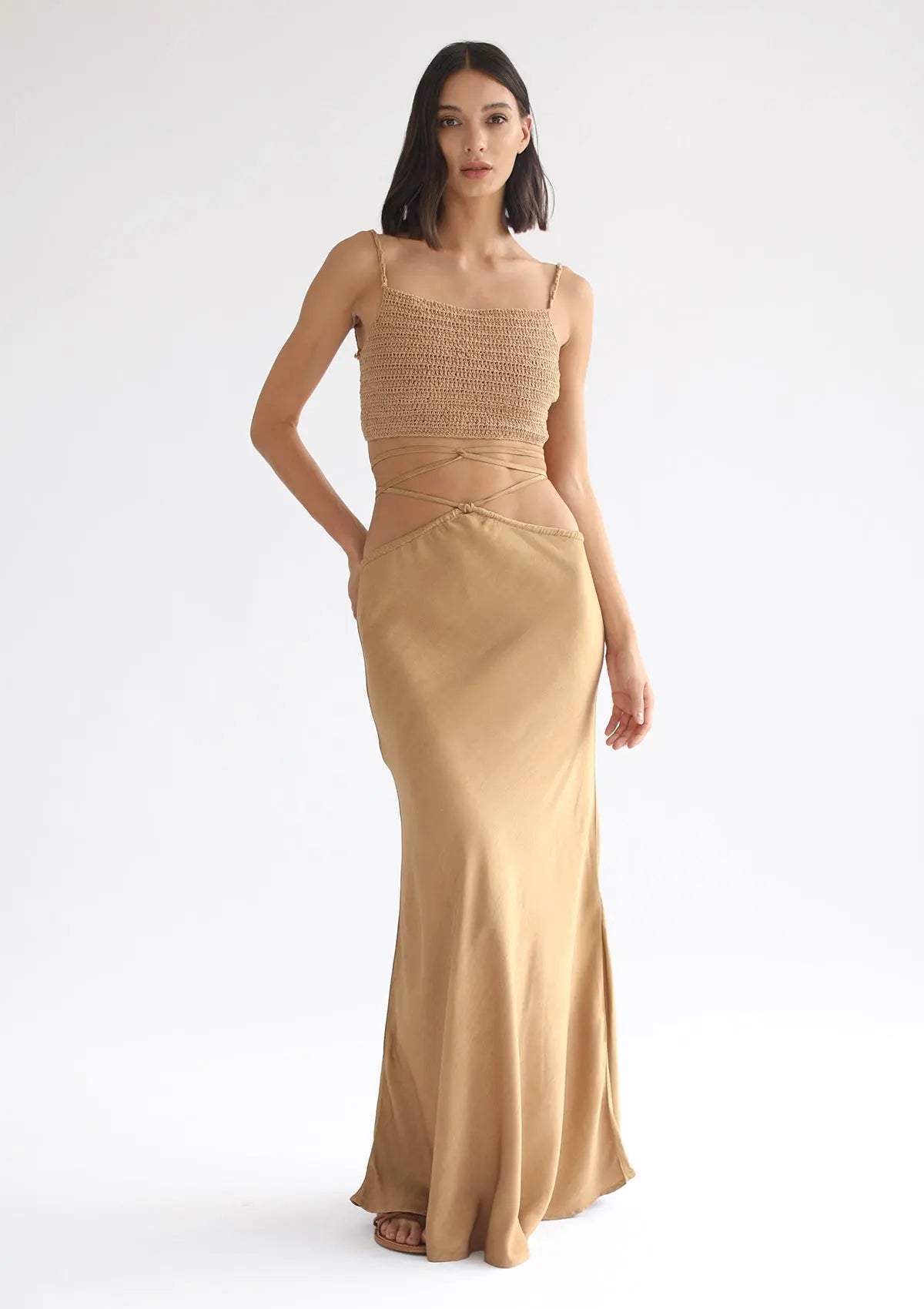 YARA MAXI SKIRT - GOLDEN TAN - Studio Tia