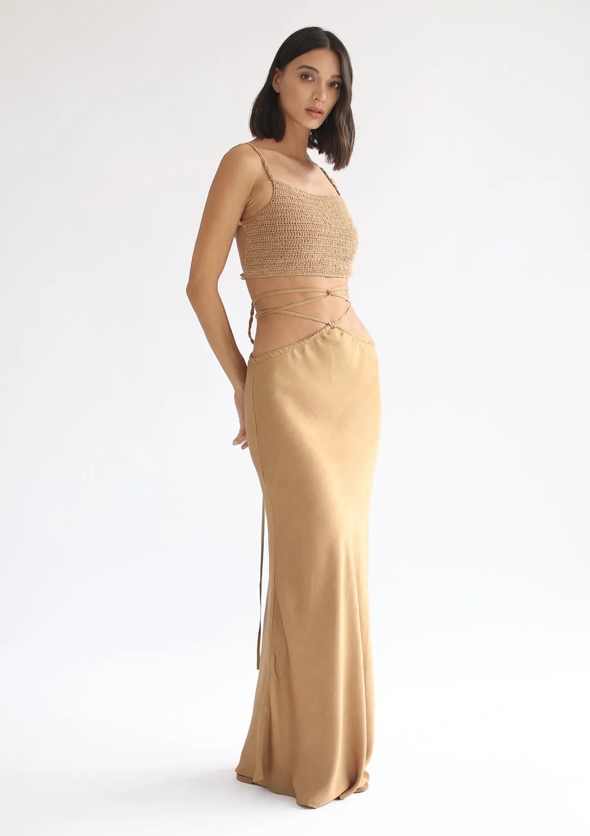 YARA MAXI SKIRT - GOLDEN TAN - Studio Tia