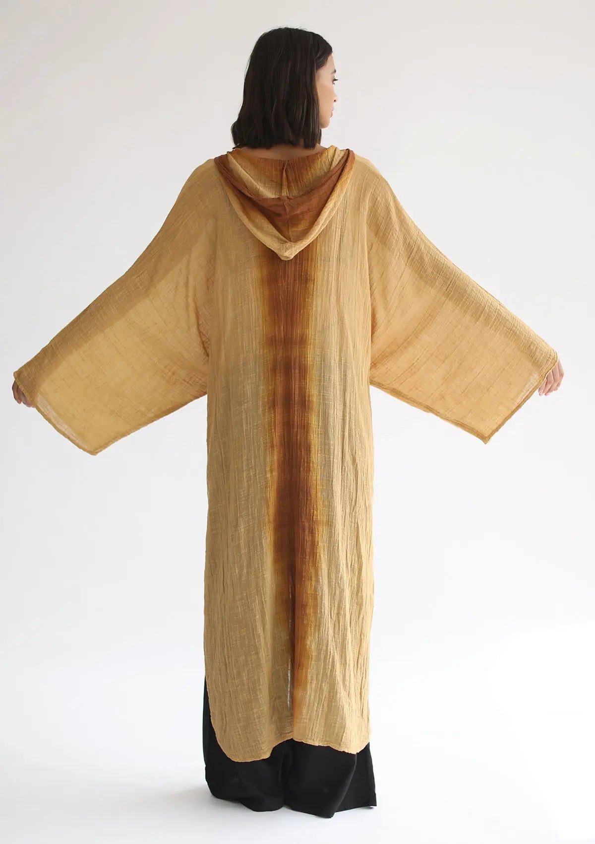 RHEA HOODED CAPE - SAHARA SUN / INCA GOLD OMBRE - Studio Tia
