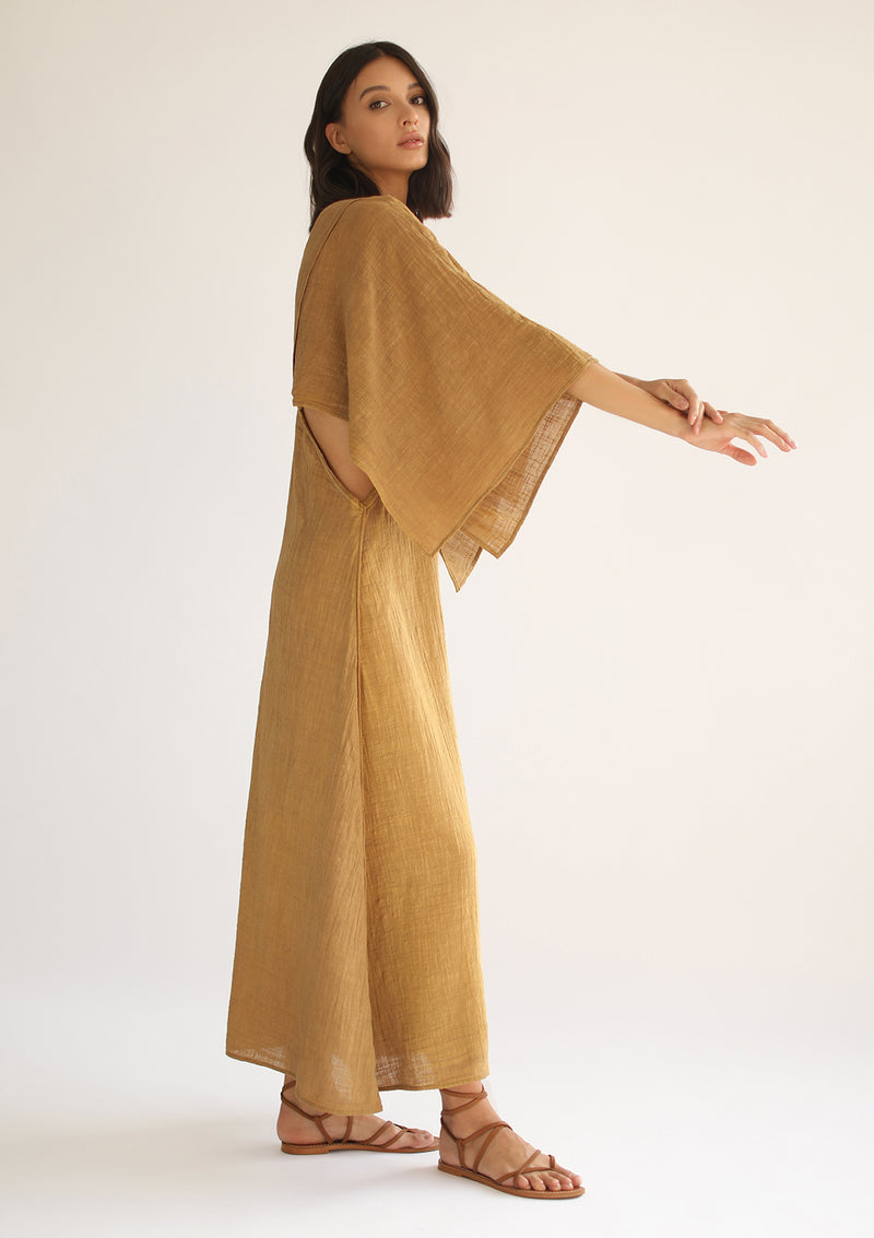AURORA DRESS - GOLDEN BROWN