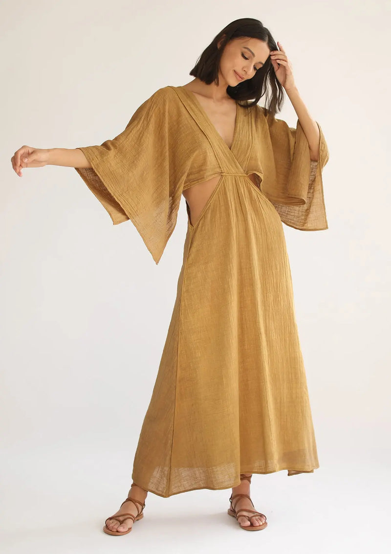 AURORA DRESS - GOLDEN BROWN