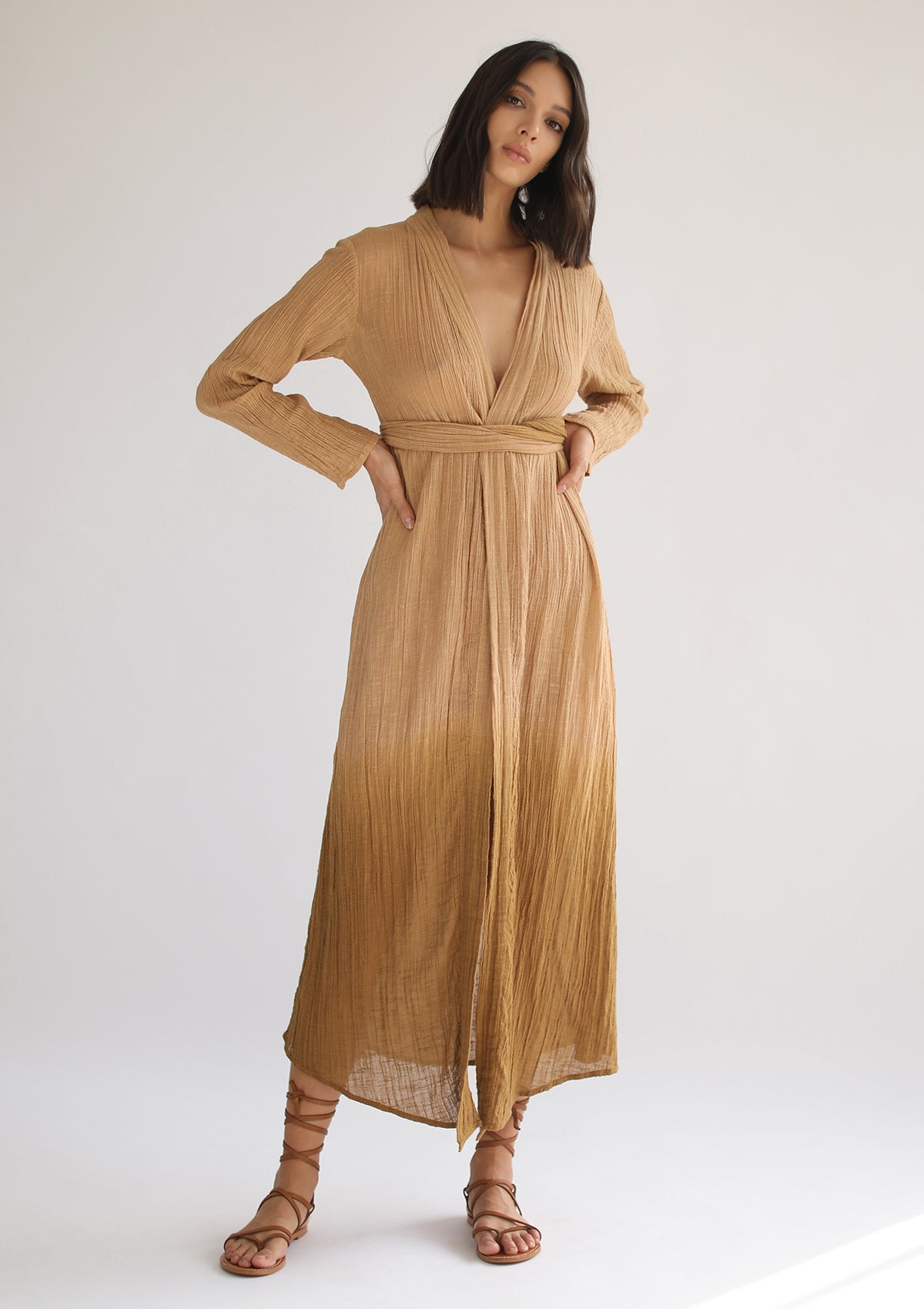 ARIA WRAP DRESS - GOLDEN OMBRE